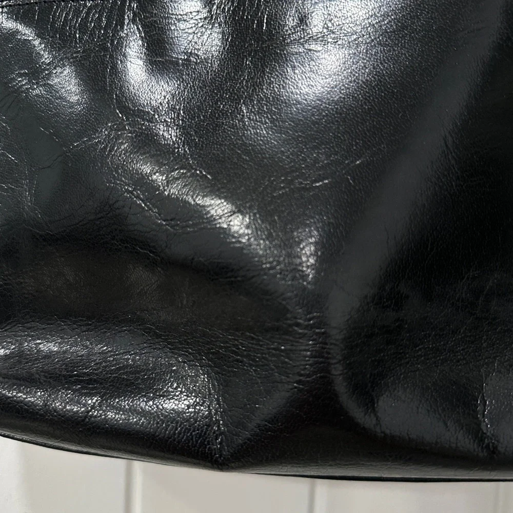 Vintage Pistore Italian Chic Black Woven Leather Shoulder Bag - Picture 5 of 13